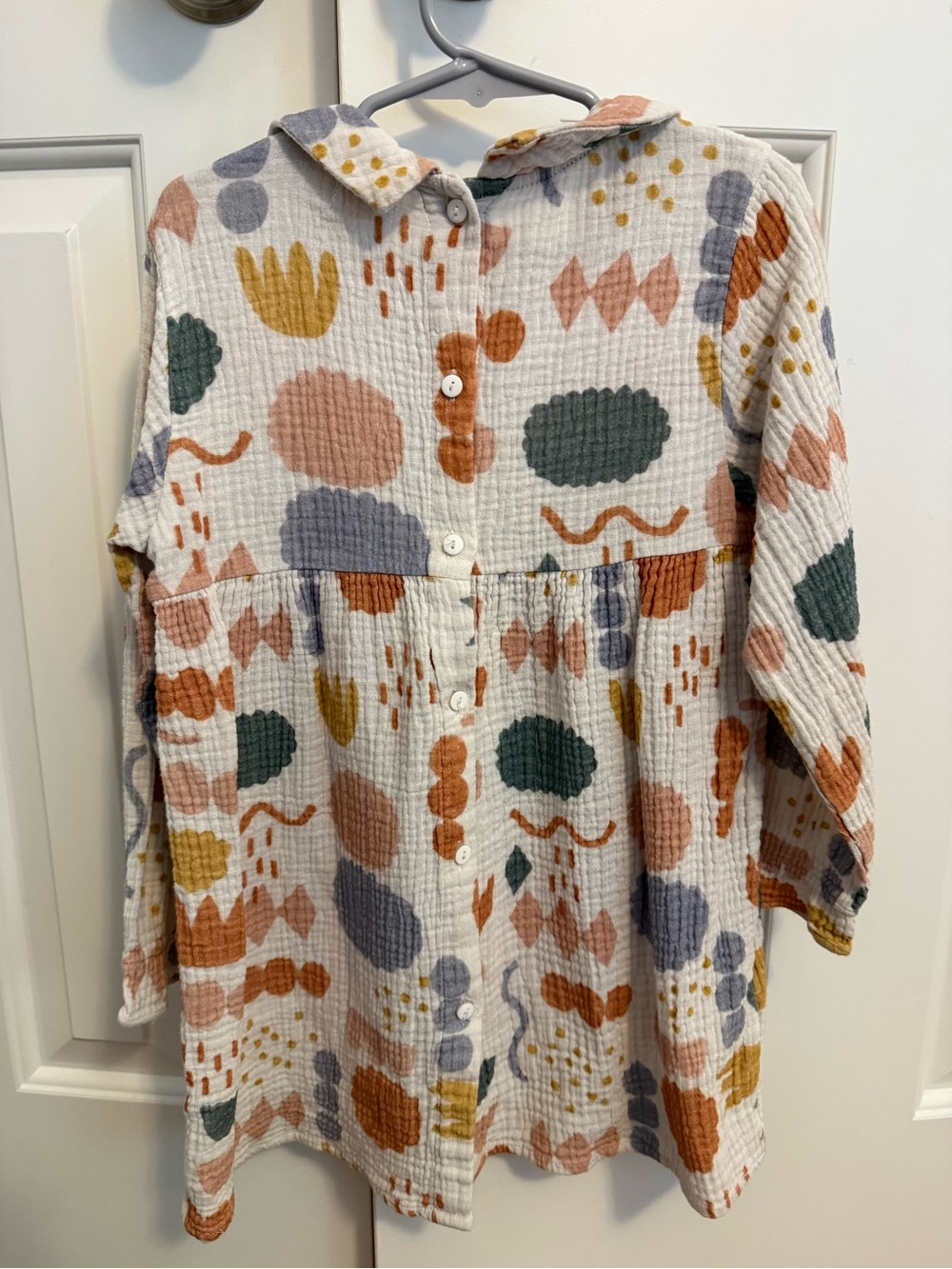 Aimama Girl’s Dress Size 6/7 Years Muslin Fall Colors Peter Pan Collar - Picture 4 of 6